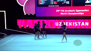 Uzbekistan (UZB) - 2022 Acrobatic Worlds, Baku (AZE) - Dynamic Qualification  Men's Group