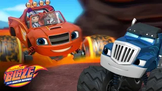 Race Car Blaze Stops Speedrick with BLAZING Speed! 🏎️ | Blaze and the Monster Machines