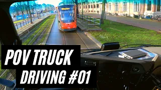 4K Mercedes Actros - POV Truck Driving - Den Haag 🇳🇱 Cockpit View