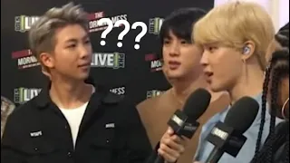 bts fazendo uma zona durante entrevistas