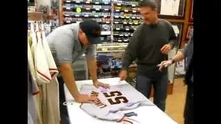 Tim Lincecum messes up on an autograph jersey..signs his name twice.