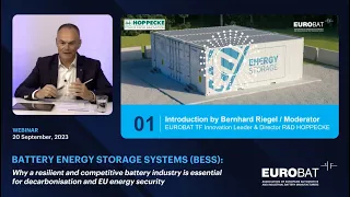 EUROBAT “Battery Solutions for Energy Storage (BESS)” Webinar