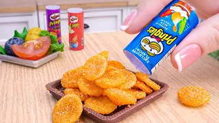 Homemade Miniature Pringles in REAL Tiny Kitchen | Crispy Potato Chips Made by Miniature Cooking