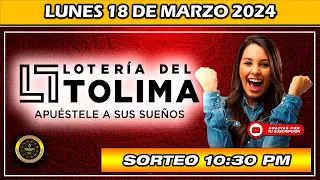 Resultado de LOTERIA DEL TOLIMA del LUNES 18 de marzo 2024