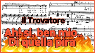 Ah! si, ben mio....Di quella pira - [Il Trovatore] 'G.Verdi' Piano Accompaniment