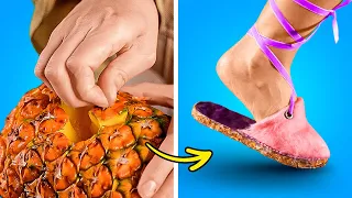 She Made Shoes with a Pineapple! 🍍 Crazy DIY Shoe Recreations at Home