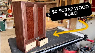 Budget build #2 | Walnut shop cabinet made entirely of scrap.