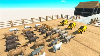 RUNNING DOWN THE ROAD TO ESCAPE ANCIENT RHINOS! EXTREME CHALLENGE - Animal Revolt Battle Simulator