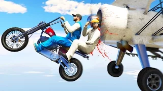 KILLER PLANES vs. BIKERS! (GTA 5 Funny Moments)