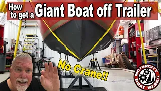 No Crane?? How to Get a Big Boat Off a Trailer | Sailboat Restoration and Boat Building (Ep3)