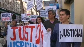 Spain home evictions draw protests