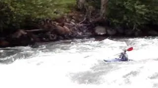 Bradys 1st run down Pescador rapid, Rio Trancura, Chile