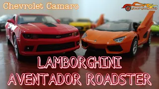 ASMR Model Cars Lamborghini Aventador Roadster Versus Chevrolet Camaro Super Realistic Diecast Model
