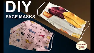 DIY FACE MASK 2 STYLES, free pattern download  // วิธีทำผ้าปิดปาก หน้ากากป้องกันฝุ่น 2 สไตล์