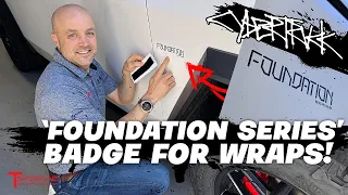 DIY Wrap Cybertruck "Foundation Series" Logo Replacement Decals for Wrap & PPF, Fender / Tailgate