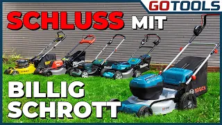 The new Bosch lawn mower GRA 18V2-46 compared to Makita Milwaukee Dewalt and Metabo
