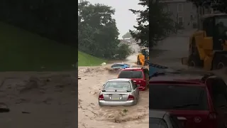 Car floats away In Pennsylvania flooding | #shorts #newvideo #trending #subscribe #weather