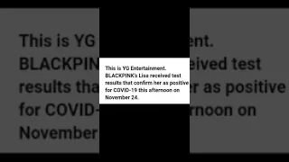 LALISA TESTED POSITIVE FOR COVID-19 💔 Get well soon lisa😭😭😭😭🥺