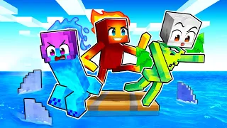 Trapped on a RAFT as ELEMENTAL MOBS in Minecraft!