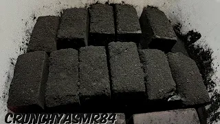Black Dyed Blocks Covered w/Charcoal Powder | FAIL | Oddly Satisfying | ASMR | Sleep Aid