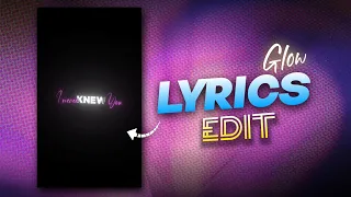 Trending Glowing Text Lyrics Reels Editing ~ Capcut Tutorial ✨