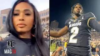 Deion Sanders Ex Wife Pilar Celebrates Wit Son Shedeur After Colorado's Overtime Win! 🏈