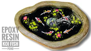 Amazing Water Fountain and Koi Fish Pond with Epoxy Resin / Polymer clay /Foam board