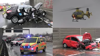 GEISTERFAHRER-UNFALL AUF DER A5 BEI WEINHEIM - EINE PERSON EINGEKLEMMT - LEBENSGEFAHR ~ 05.02.2023