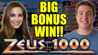 BIG WIN! Hit This BONUS Right Away! Zeus 1000 Slot Machine! Can I Fill The Screen!?