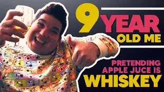 9 year old me pretending apple juice is whiskey | #challenge