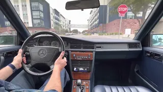 1992 Mercedes 190e 2.6 warm start and driving video