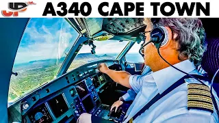 Piloting AIRBUS A340 into Cape Town | Cockpit Views