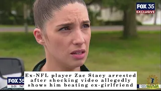 Ex-NFL player Zac Stacy arrested after shocking video allegedly shows him beating ex-girlfriend