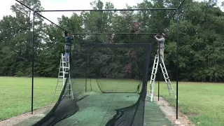 Best batting cage installation complete steps 12x15x75 ft. Pro net and frame how to install a cage