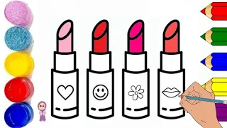 How to draw lipstick for kids | Easy lipsticks drawing step by step @Gul-e-ZahraArt