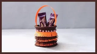 DIY Paper Basket | How to make easy & simple paper basket for chocolates | Christmas Gift Basket