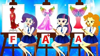 Equestria Girls Kids School cheatting Makeup Contest In Class Animation Collection 41