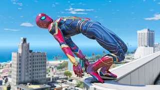 GTA 5 Iron Spiderman Falling off Highest Buildings - Episode 20 (Euphoria Ragdolls)