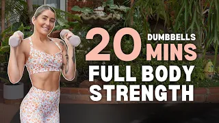 20 MIN FULL BODY STRENGTH // NO REPEAT dumbbell Workout | No Jumping | 4K Beginner Friendly