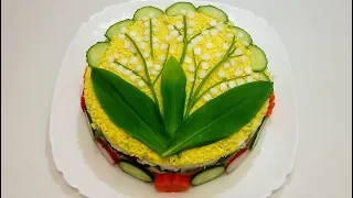 САЛАТ "БУКЕТ ЛАНДЫШЕЙ" ("bouquet lilies of the valley" salad)