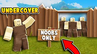 UNDERCOVER GOD PLAYER joins a NOOB TRIBE (Roblox Booga Booga)