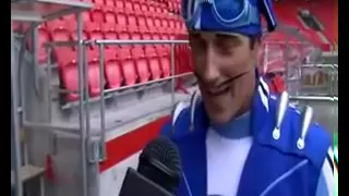 Sportacus in Norway 2009 with a Footbal Team - LazyTown  for promotion