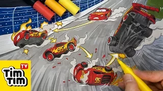 How to draw LIGHTNING McQUEEN lost control before the crash from CARS 3 Movie Clip All Trailers