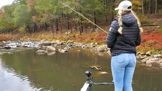 Eating WHATEVER We Catch Out Of The CREEK! -- Crappie, Crawfish, Bass and More!