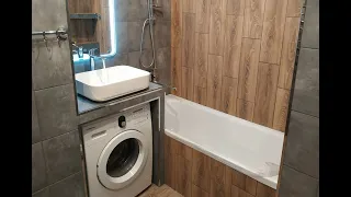 How to make a countertop for a washing machine in the bathroom