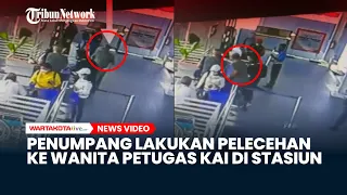 Aksi Penumpang Pria Lakukan Pelecehan Dengan Membuka Hijab Wanita Petugas Kereta Api Terekam CCTV