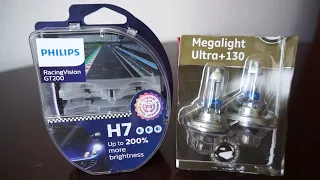 Philips RacingVision GT200 vs GE Megalight Ultra +130