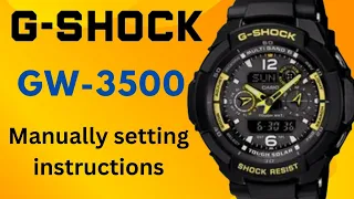 Casio G-Shock GW-3500 manually setting all functions || Module 5173 || GShock Gravitymarter