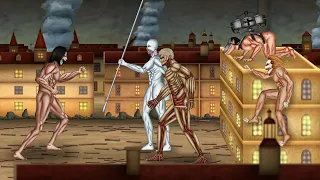 Eren Titan Vs War Hammer , Jaw Titan , Cart Titan , Armored Titan  ll Animation