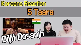 Diljit Dosanjh - 5 Taara (Full Song) Reaction [Koreans React] / Hoontamin
